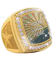 Custom Deluxe Insert Gold Star Ring