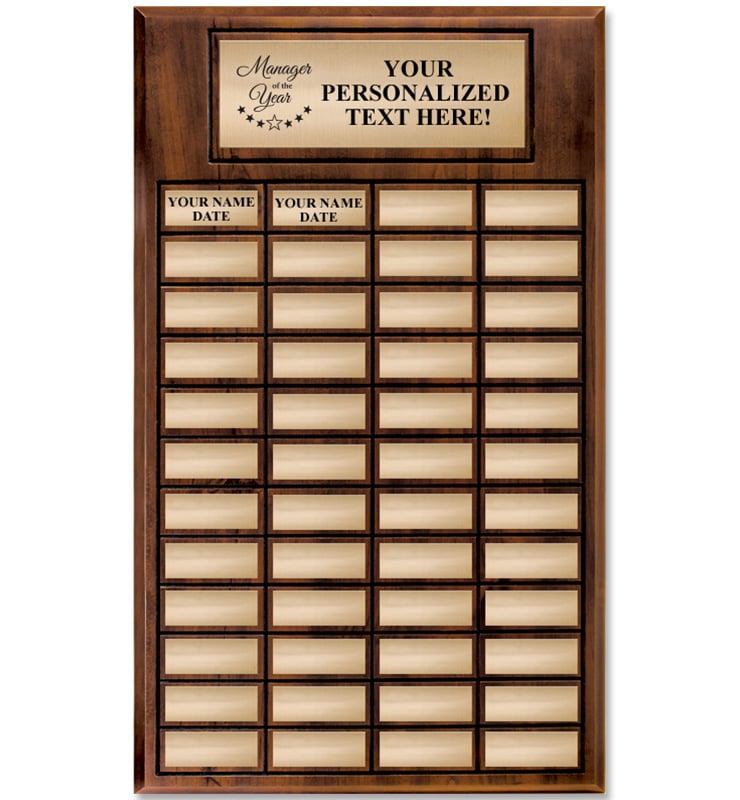 48 Plate Cherry Wood Perpetual Plaque