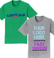 USSSA Short Sleeve Colored T-Shirts Multi Color Logo