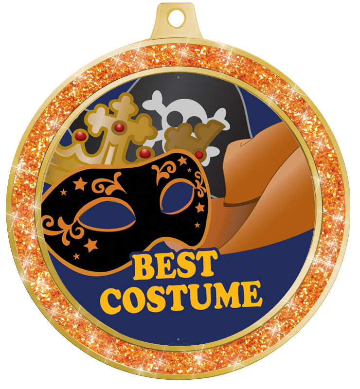 2 1/2" Orange Glitter Insert Medal