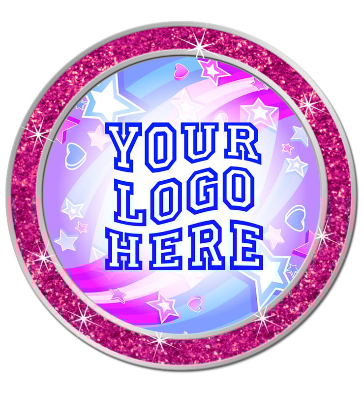 1.3" Pink Glitter Insert Pin