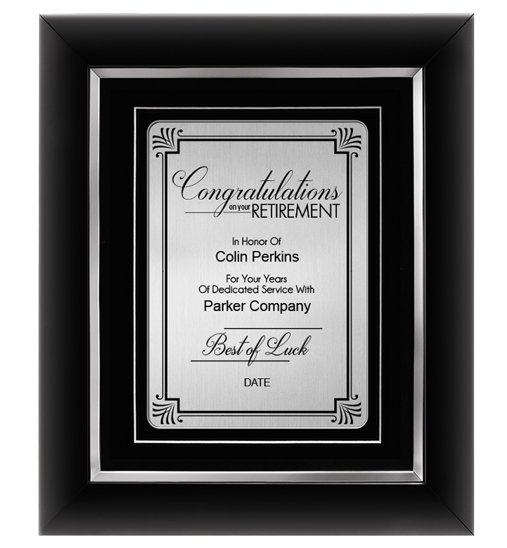 Retirement Silver Decor Frame Plaque