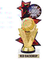 Three Star Backdrop Red Custom Insert Trophy