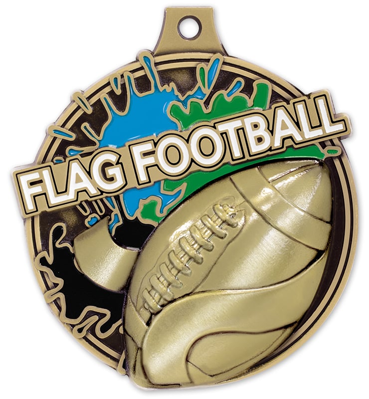2" Flag Football Splash Medals