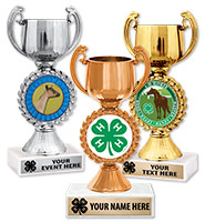 7 1/4" 4H Gold, Silver Bronze Chaplet Cups