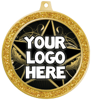 2 1/2" Gold Glitter Insert Medal