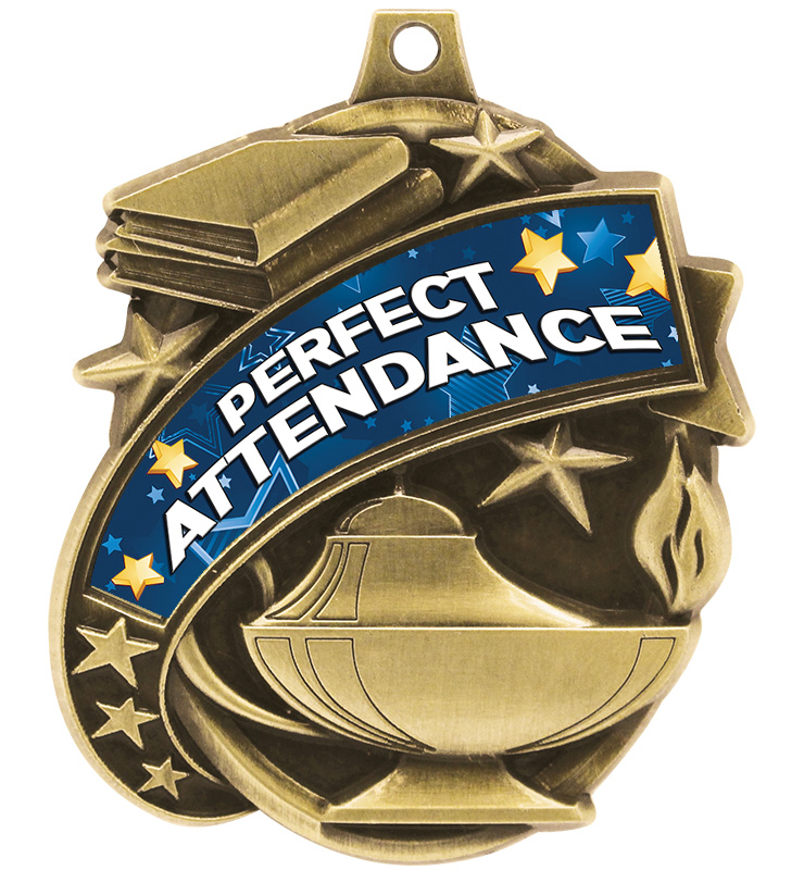 2 1/4" Kudos Perfect Attendance Medal