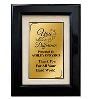 Black Gloss Frame Plaque With Tan Matting
