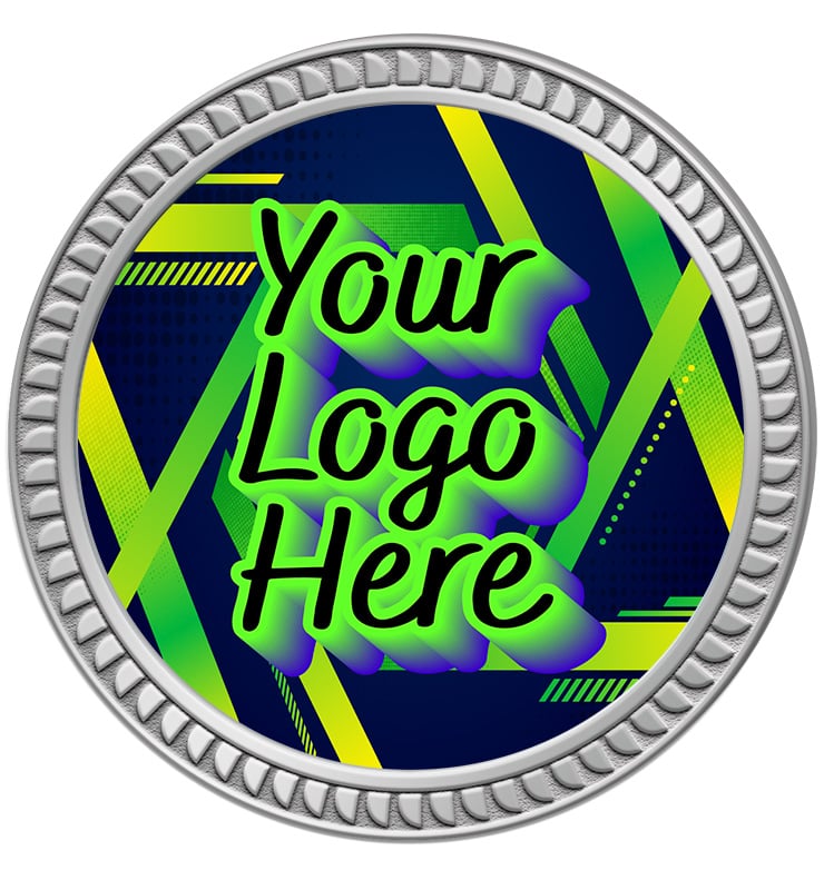 1.25" Round Insert Silver Pin