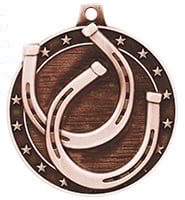 2" 3D Bronze Horseshoe Medal