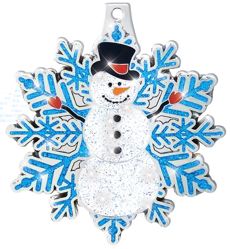 2 1/2" Snowman Glitter Medal