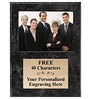 Black Marbleized Vertical Corporate Photo Plaque