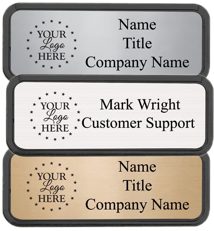 Small Rounded Black Frame Badge