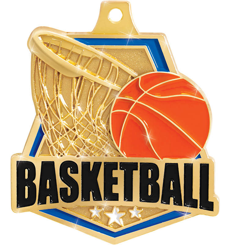 2" Basketball Shiny Captain Medals