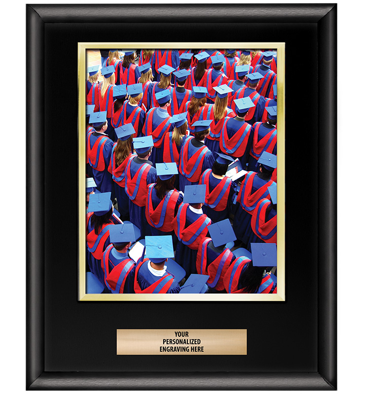 Shiny Black Vertical Slide-In Photo Frame Plaque