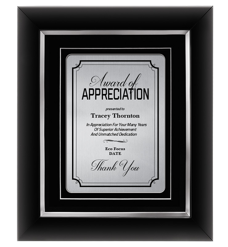 Appreciation Silver Decor Frame Plaque