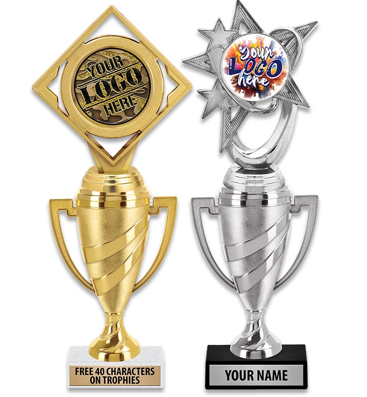 Gold And Silver Swirl Insert Holder Trophies