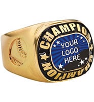 Custom Insert Gold Baseball Ring