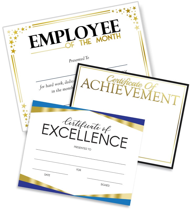 Gold Foil Achievement Certificates