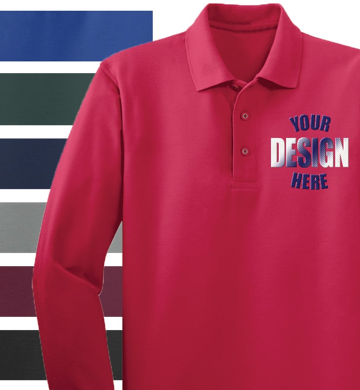 Men's Long Sleeve Silk Touch Polo