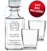 Set Of Decanter & 2 Whiskey Glasses