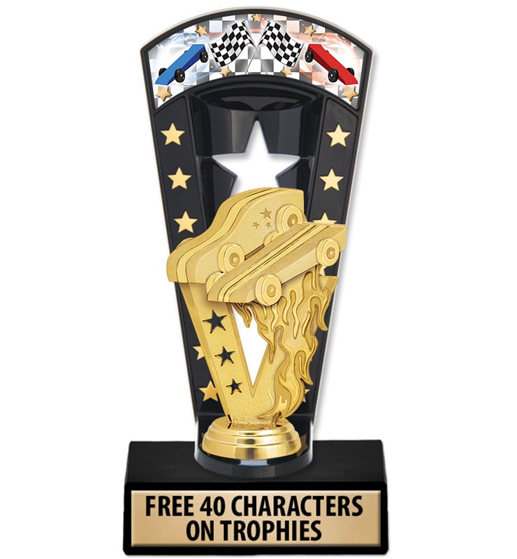 7 3/4" Derby Banner Backdrop Trophies