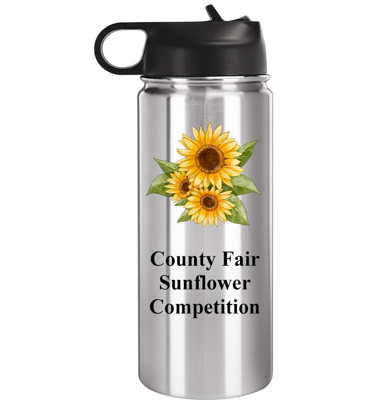 Silver Color Printed Water Bottle 20oz