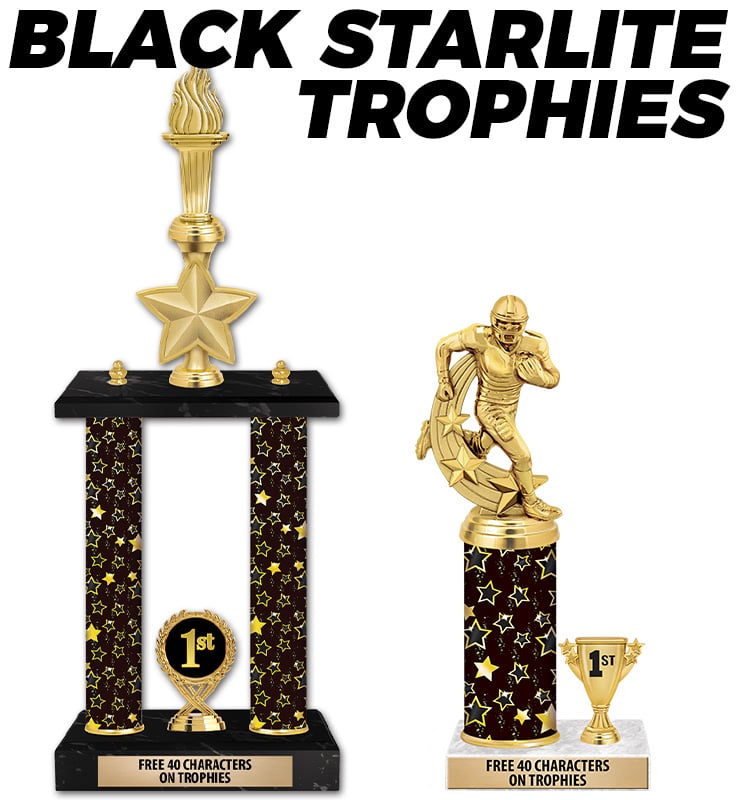 Black Starlite Column Trophies