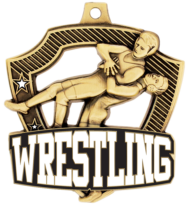 2 1/4" Wrestling Shieldz Medals