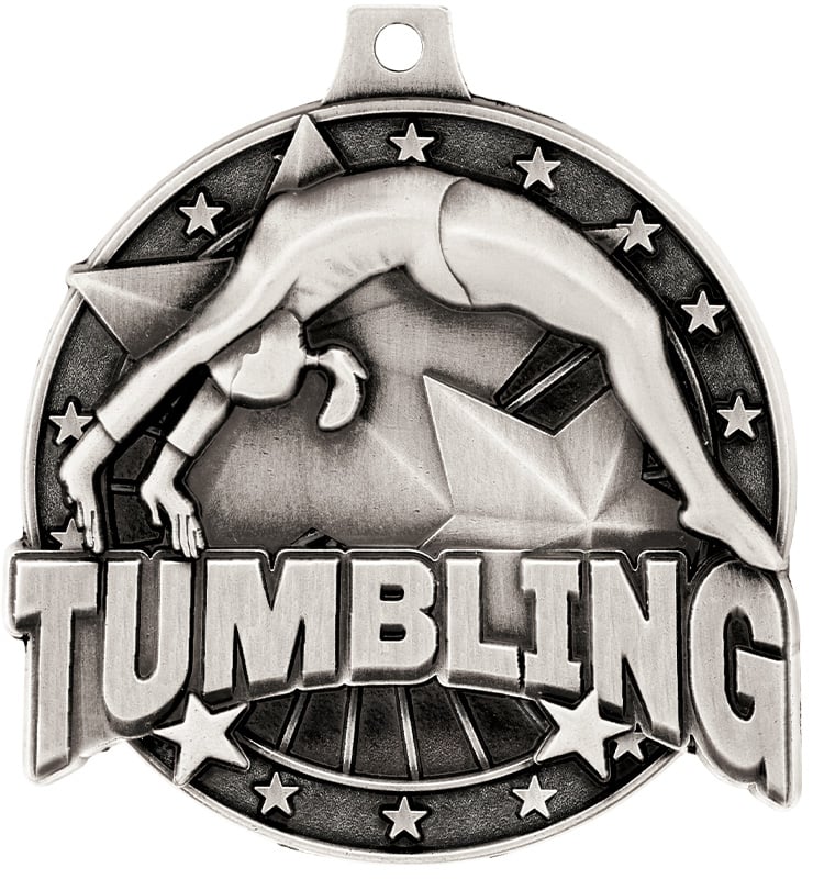 2" Silver Tumbling Medal