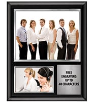 12" x 15" Shiny Black Double Photo Plaque