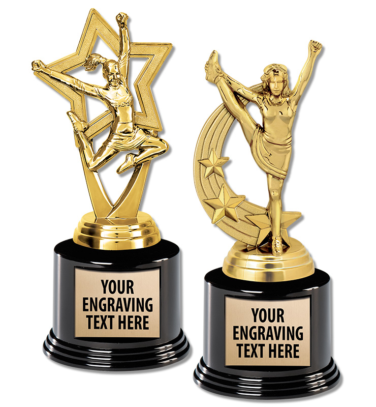 Cheer Black Round Base Trophies