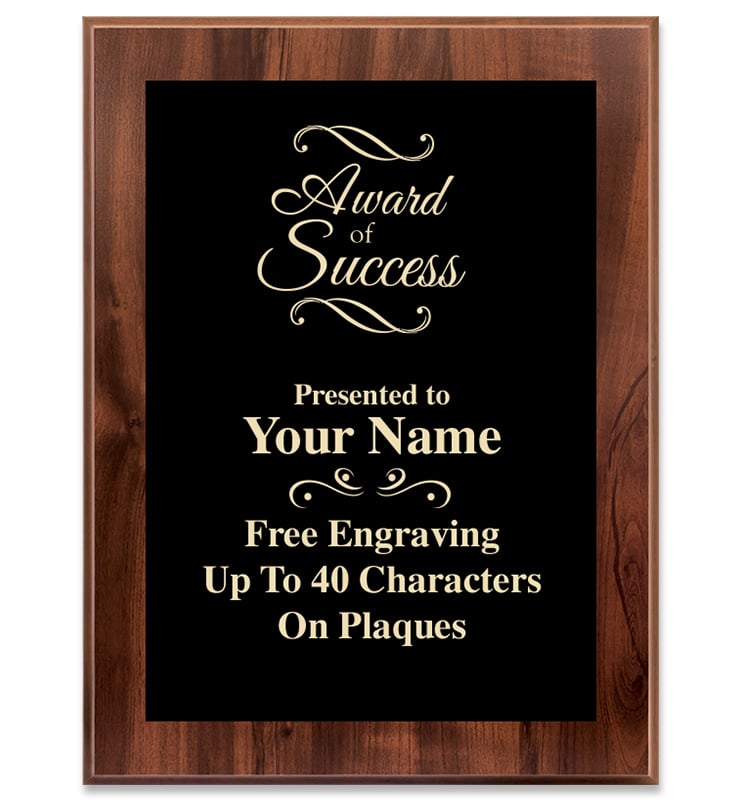 Wood Metallix Logo Plaque With Black Plate