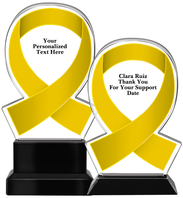 Acrylic Gold Awareness Ribbon
