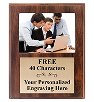 Classic Wood Vertical Corporate Photo Plaque