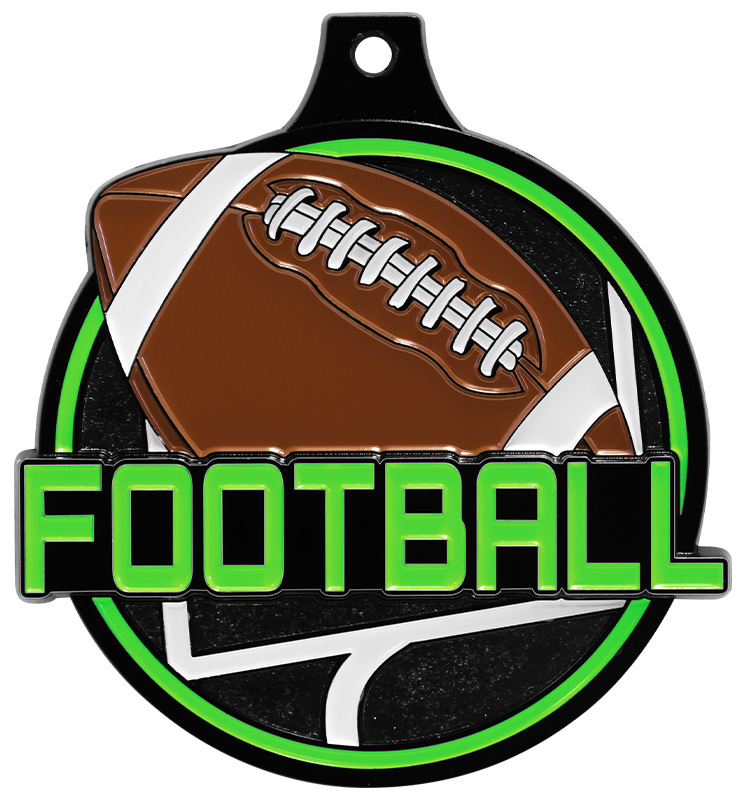2" Football Neon Breakout Medal