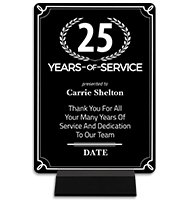 Years Of Service Metal Plaque On Stand