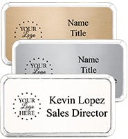 Large Rounded Silver Frame Badge