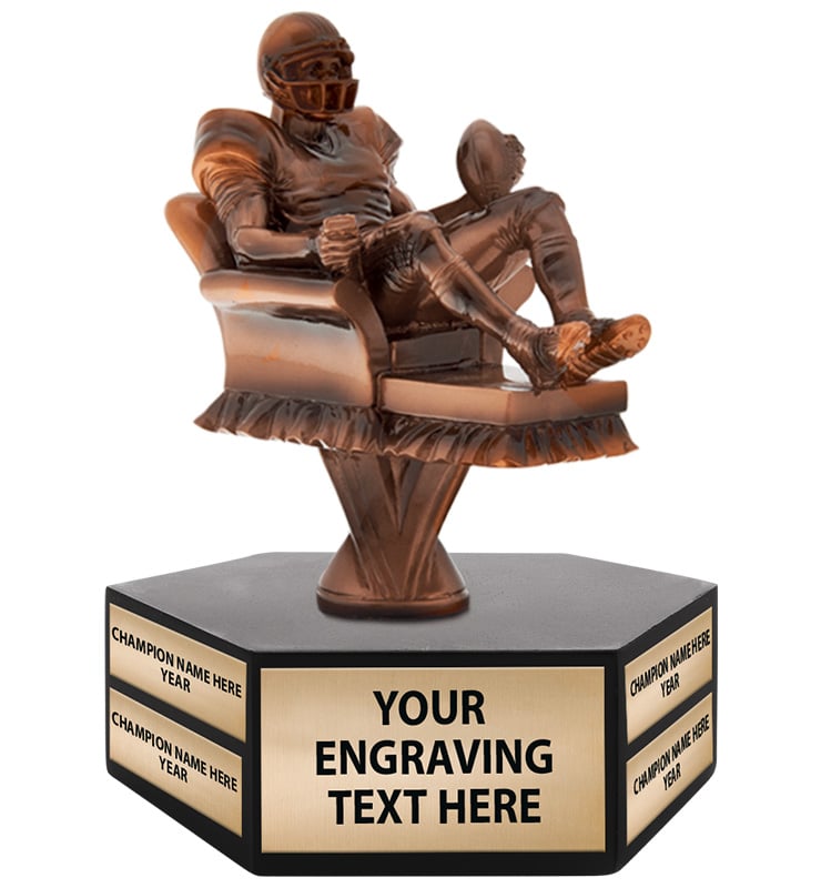 Fantasy Football Couch Potato Hexagon Base Perpetual Trophy