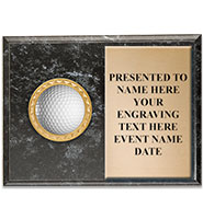 Black Marbleized Golf Horizontal Insert Plaque