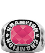 Pink Gemstone Silver Championship Ring