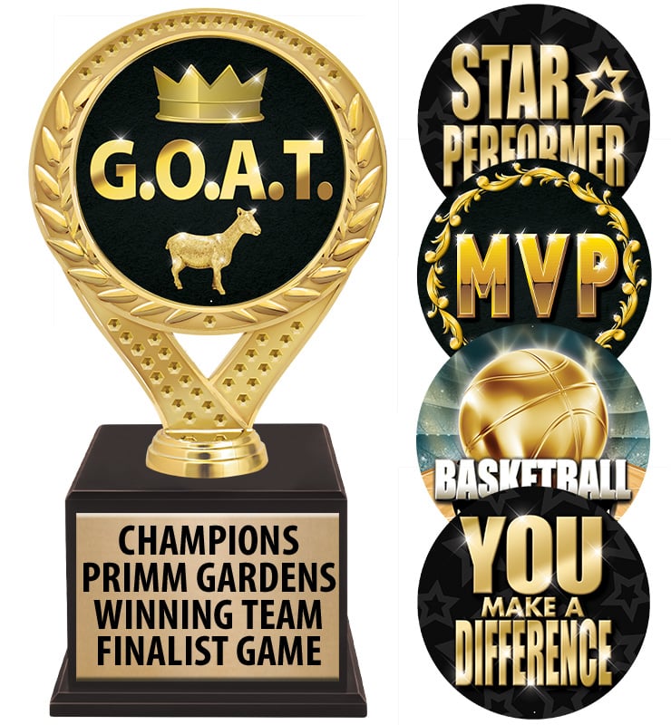 9 1/2" Famous Insert Trophy On Wood Base