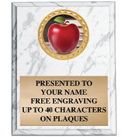 White Marbleized Vertical Insert Plaque