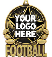 3" Football Double Action 2.0 Medals