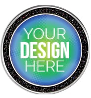 1.3" Black Glitter Insert Pin