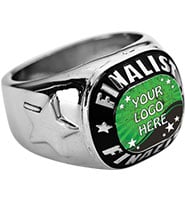 Custom Insert Silver Finalist Ring