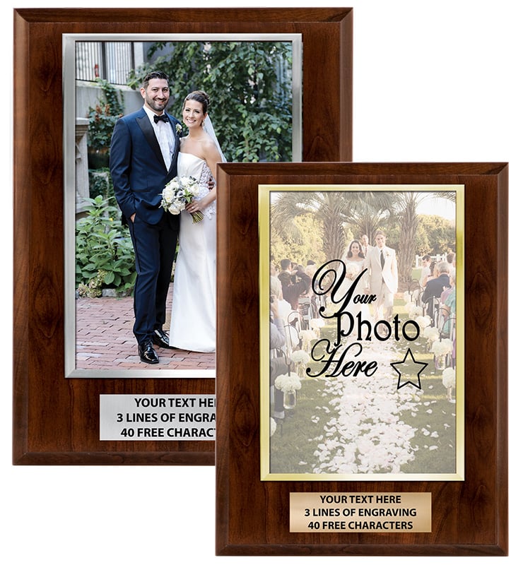 Wood Vertical Slide-In Photo Frame Plaque