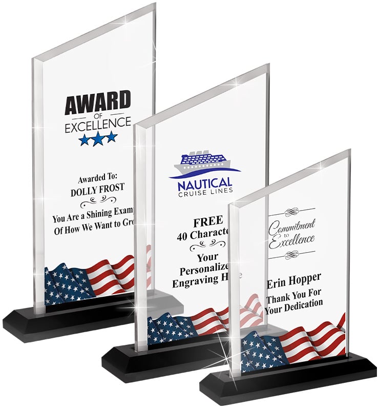 American Flag Incline Slant Skyline Acrylics