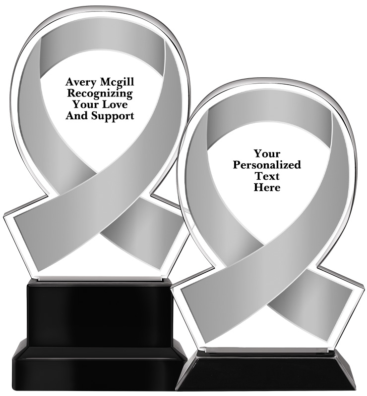 Acrylic Gray Awareness Ribbon