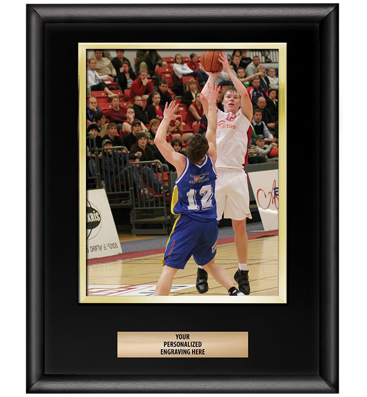 Shiny Black Vertical Slide-In Photo Frame Plaque